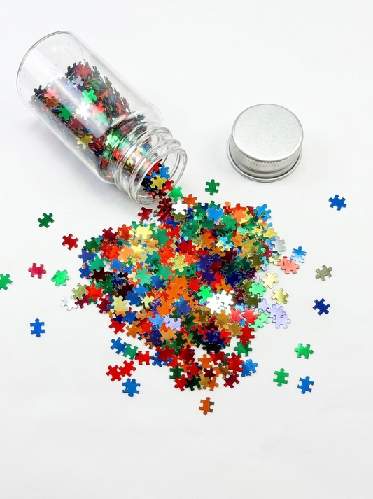 Autism Puzzle Shape Glitter