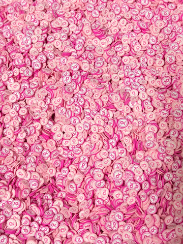 Breast Cancer Ribbon Polymer Clay (Not Editable) 5mm