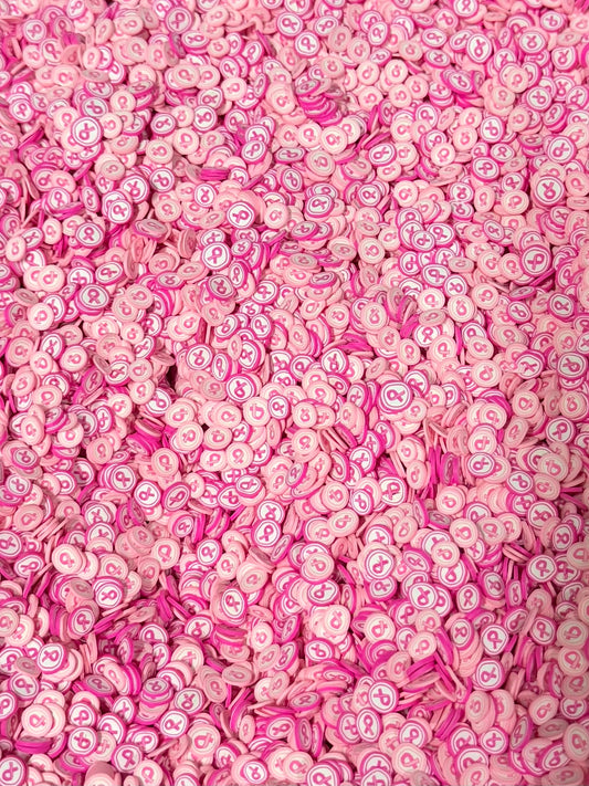 Breast Cancer Ribbon Polymer Clay (Not Editable) 5mm 30g Bag