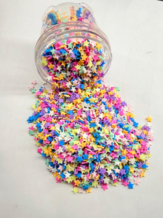 Multi Color Stars Polymer Clay (Not Edible) 5mm 10g bag