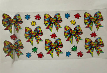 3704 - Autism bows UV-DTF 16oz Cup Wrap
