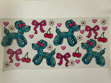 3698 - Balloon dog UV-DTF 16oz Cup Wrap