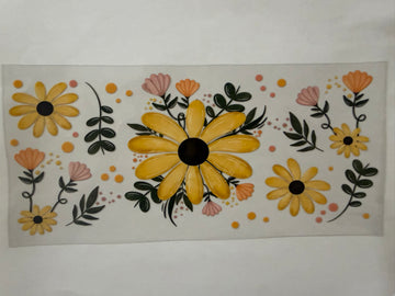 3682 - Yellow flowers UV-DTF 16oz Cup Wrap