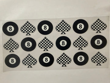 3681 - Checkered spades & 8 ball UV-DTF 16oz Cup Wrap