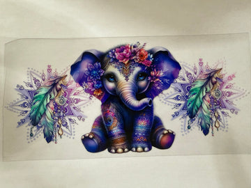 3657 - Elephant UV-DTF 16oz Cup Wrap