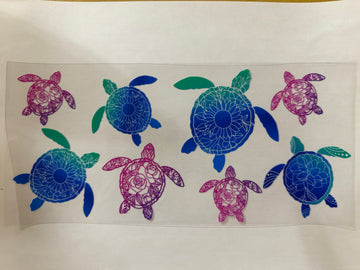 3627 - Sea turtles UV-DTF 16oz Cup Wrap