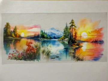 3597 - Sunset scene UV-DTF 16oz Cup Wrap