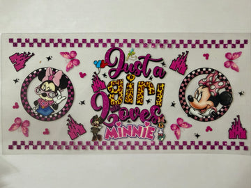 3574 - Just a girl who loves Minnie UV-DTF 16oz Cup Wrap