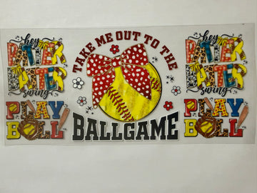 3552 - Take me out to the ballgame UV-DTF 16oz Cup Wrap