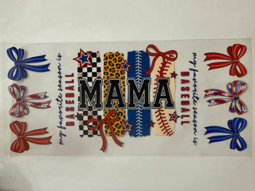 3507 - Baseball mama UV-DTF 16oz Cup Wrap