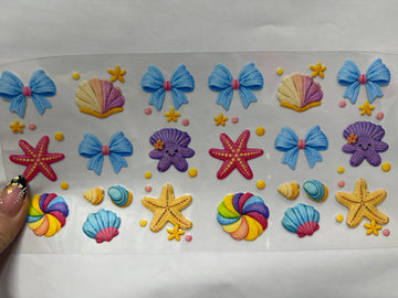 3862 - Seashell UV-DTF 16oz Cup Wrap
