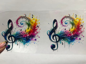 3860 - Music Notes UV-DTF 16oz Cup Wrap