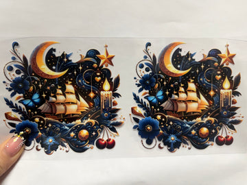 3837 - Sailing boat UV-DTF 16oz Cup Wrap