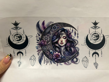 3790 - Mystical moon fairy UV-DTF 16oz Cup Wrap