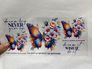 3770 - Dream big never give up UV-DTF 16oz Cup Wrap