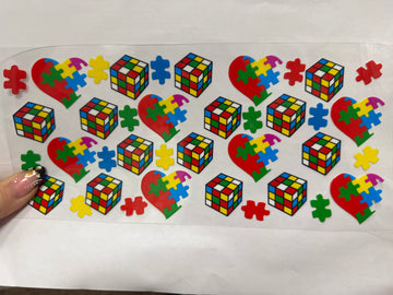 3751 - Autism awareness UV-DTF 16oz Cup Wrap