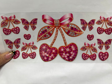 3739 - Diamond cherries UV-DTF 16oz Cup Wrap