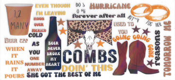 1668 - Luke Combs Holographic UV-DTF 16oz Cup Wrap