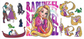 1629 - Rapunzel Holographic UV-DTF 16oz Cup Wrap