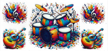 1714 - Drums UV-DTF 16oz Cup Wrap