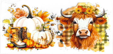 1741 - Harvest cow  UV-DTF 16oz Cup Wrap