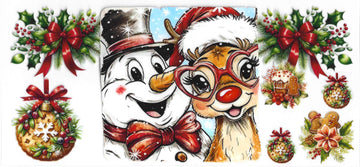 1743 - Reindeer kisses and snowman wishes UV-DTF 16oz Cup Wrap