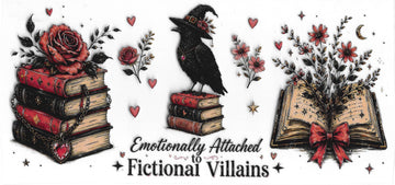 1750 - Emotionally attached to fictional villains UV-DTF 16oz Cup Wrap