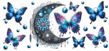 1718 - Moon & butterfly UV-DTF 16oz Cup Wrap