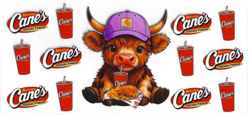 1761 - Canes highland cow UV-DTF 16oz Cup Wrap