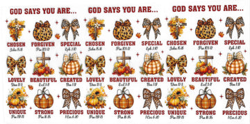 1770 - God says you are UV-DTF 16oz Cup Wrap