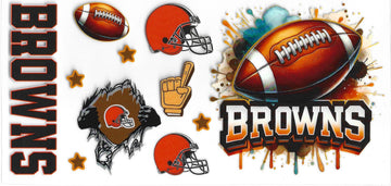 1775 - Browns UV-DTF 16oz Cup Wrap