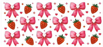 512 - Strawberries & Bows UV-DTF 16oz Cup Wrap