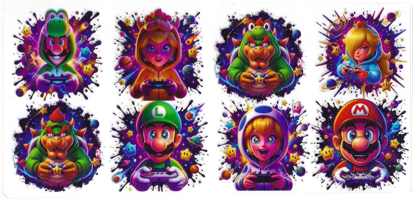 593 - Mario UV-DTF 16oz Cup Wrap