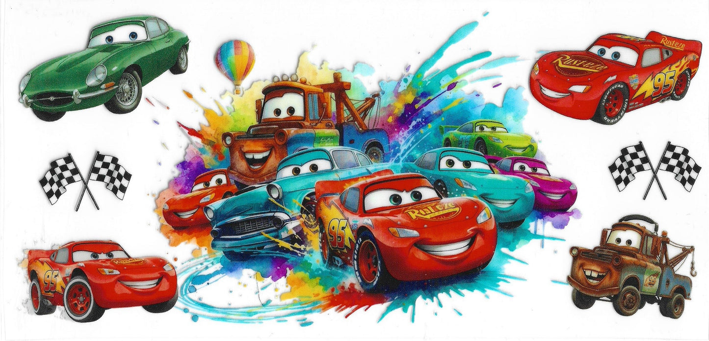 590 - Cars UV-DTF 16oz Cup Wrap