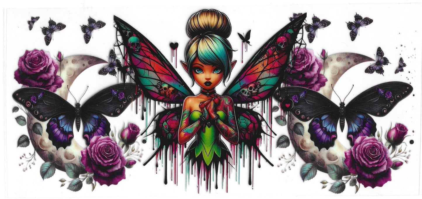 586 - Gothic Tattoo Tinkerbell  UV-DTF 16oz Cup Wrap
