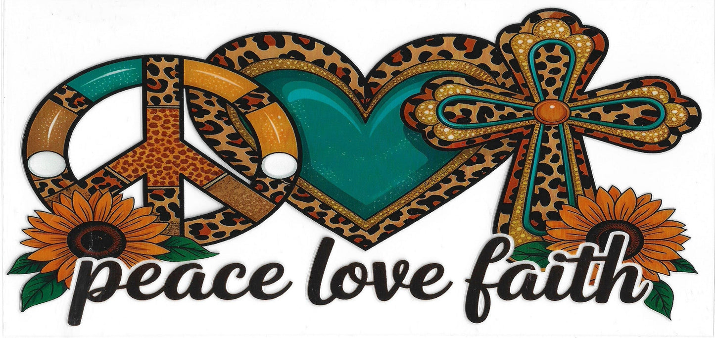 584 - Peace Love Faith UV-DTF 16oz Cup Wrap