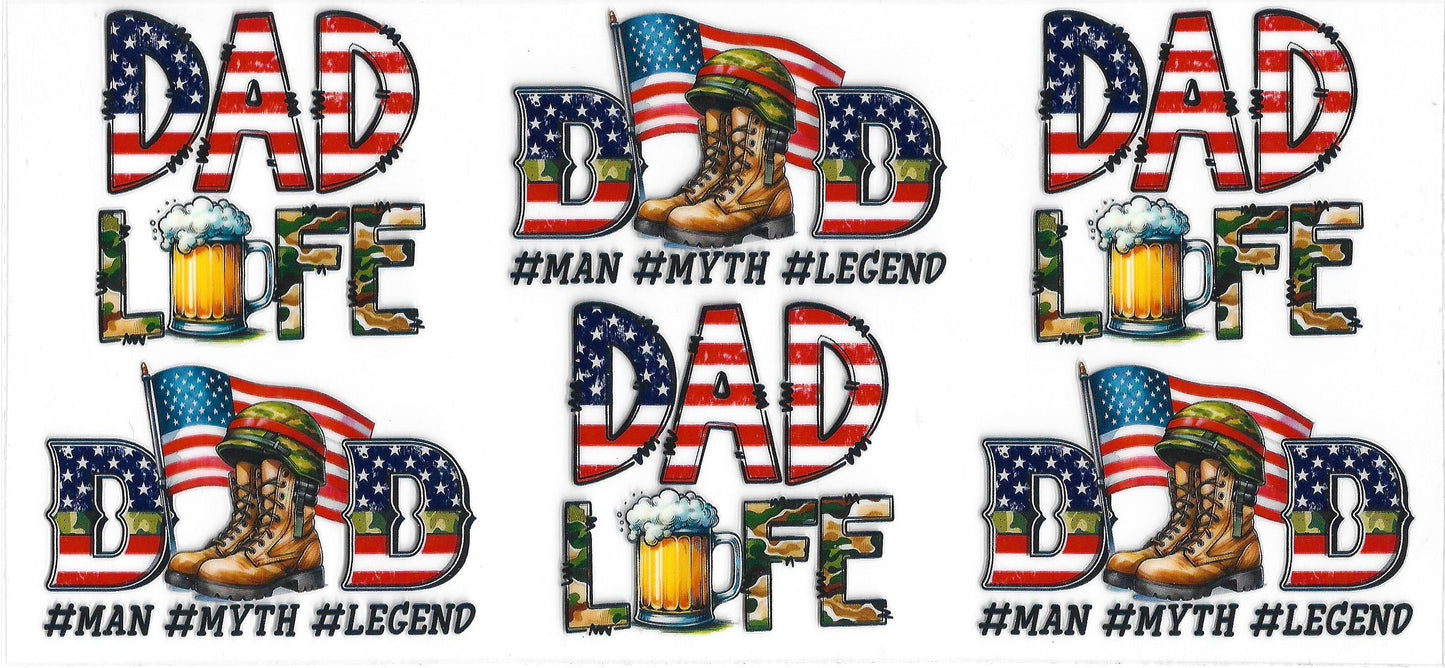 618 - Dad Life UV-DTF 16oz Cup Wrap