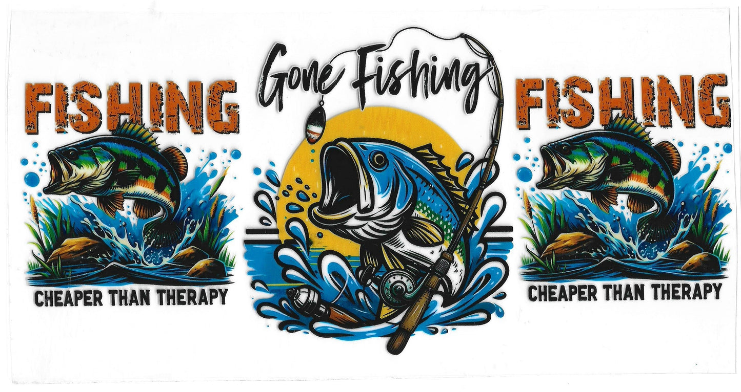 583 - Gone Fishing UV-DTF 16oz Cup Wrap