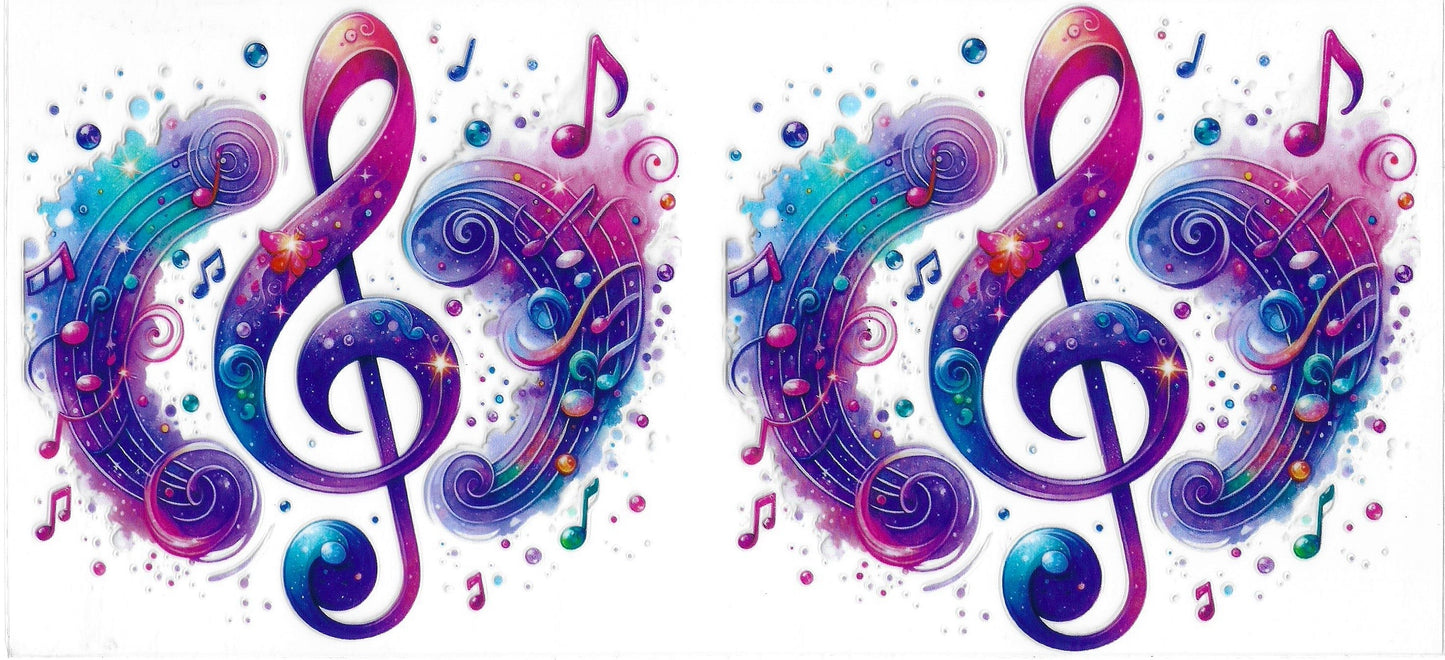 581 - Music Notes UV-DTF 16oz Cup Wrap