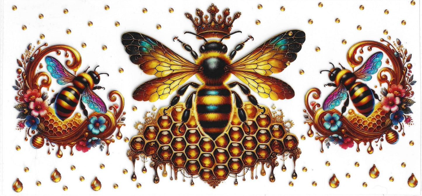574 - Queen Bee UV-DTF 16oz Cup Wrap