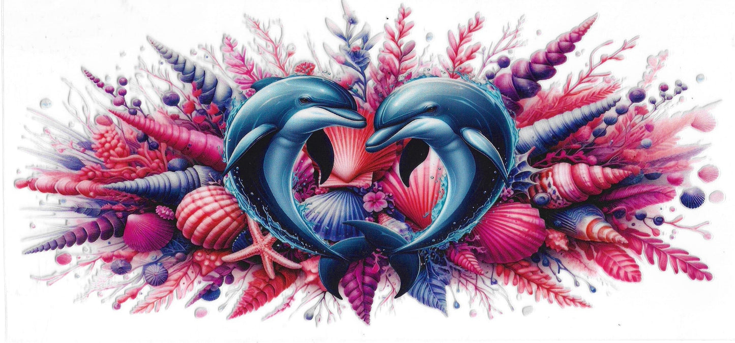 573 - Dolphins UV-DTF 16oz Cup Wrap