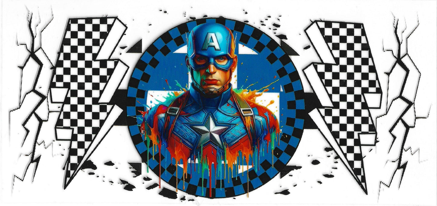 616 - Captain America UV-DTF 16oz Cup Wrap