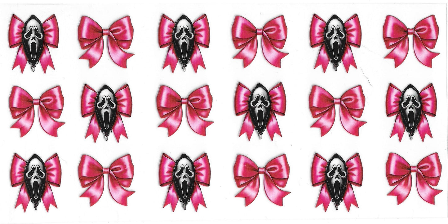 555 - Pink Ghost Face Bows