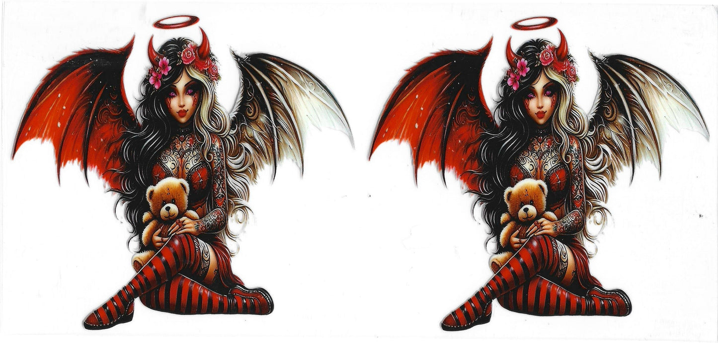 553 - Tattoo Devil Girl UV-DTF 16oz Cup Wrap