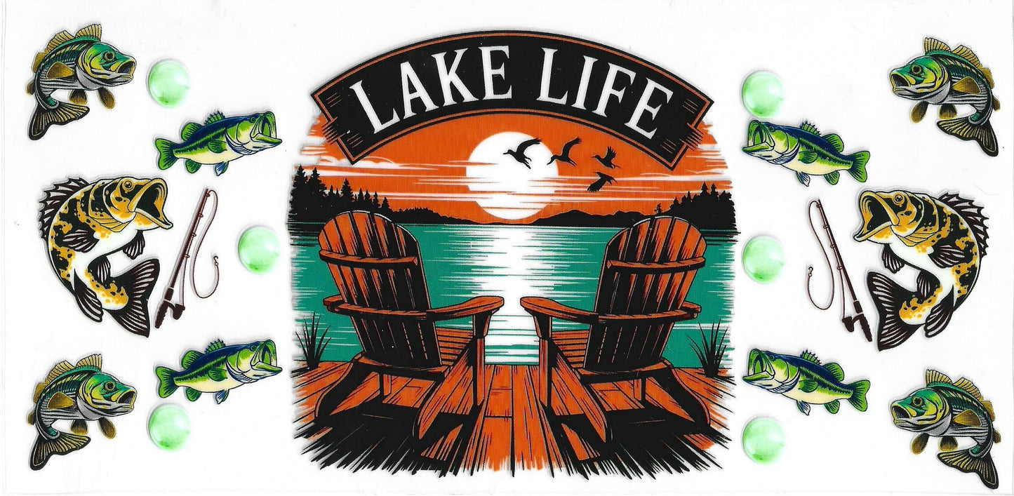 543 - Lake Life UV-DTF 16oz Cup Wrap
