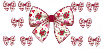 539 - Floral Bow UV-DTF 16oz Cup Wrap