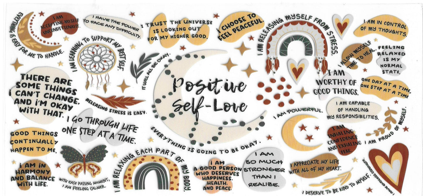 530 - Positive Self Love UV-DTF 16oz Cup Wrap