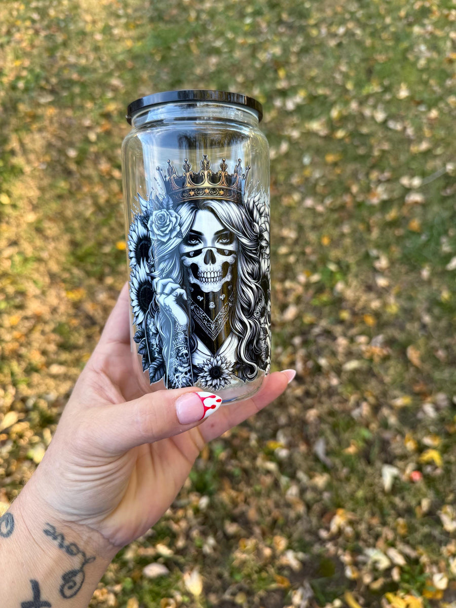 You Are Enough Tattoo Girl Glass Can Cup: Motivational Gift