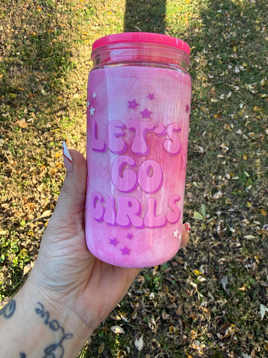 Tie-Dye Snow Globe Tumbler: 16oz Acrylic Cup with Lid & Straw - Discounted