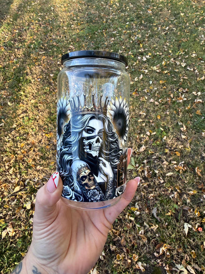You Are Enough Tattoo Girl Glass Can Cup: Motivational Gift